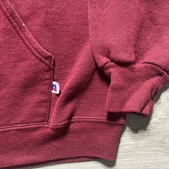 Vintage 90s Virginia Tech Hokies Russell Athletic Red Heavyweight Hoodie Size XL - Picture 3 of 6